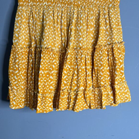 Vici Yellow Pull On Ruffled Mini Skirt Fully Lined Size Small - Picture 2 of 7